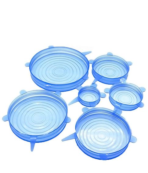 Набор универсальных эластичных силиконовых крышек для посуды и хранения продуктов, 6 шт