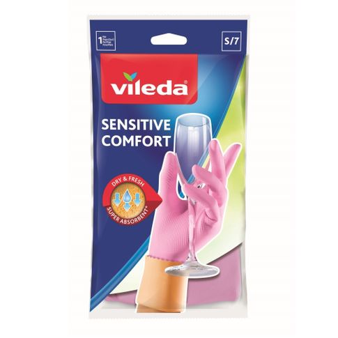 Перчатки хозяйственные Vileda Sensitive, размер M xarid qilish