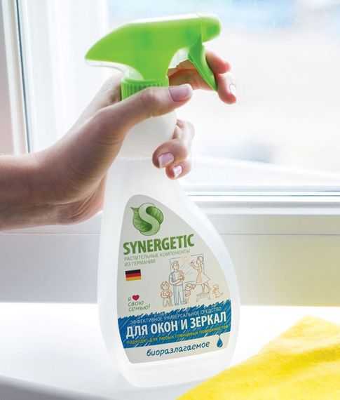 Средство для стекол и зеркал Synergetic универсальное, 0.5л xarid qilish