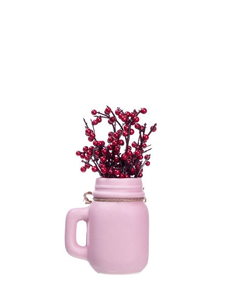 Декоративная керамическая кружка с цветком ( 13 см)