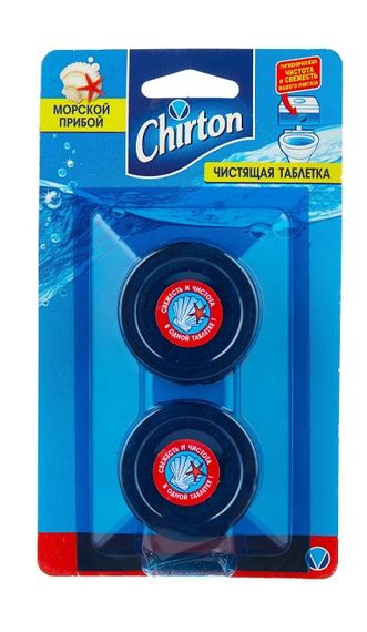 Купить Чистящие таблетки для унитаза морской прибой Chitron, 2*50 г