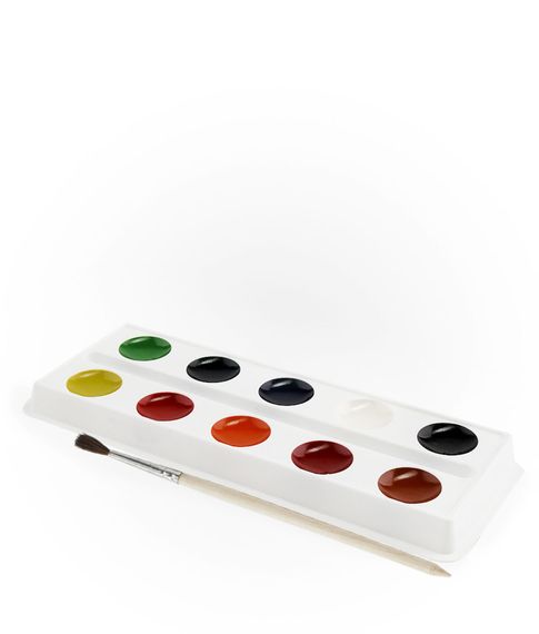 Акварельные краски 10 цветов с кистью LORI