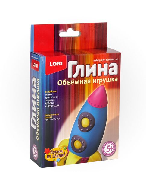 Купить Игрушка объемная из глины "Космическая ракета"