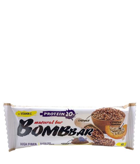 Злаковый протеиновый батончик Гречишный Bombbar, 60 г xarid qilish