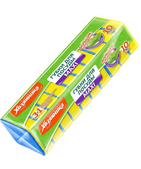 Купить Губка для посуды "ХОЗЯЮШКА Мила" MAXI 10 шт.