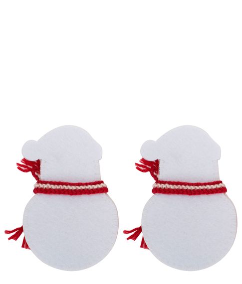 Набор кармашков для сервировки столовых приборов" Снеговик" (набор 2 шт)