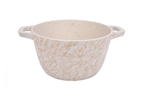 Кастрюля 2,5л со стеклянной крышкой, АП линия "Грация"(белый/золото)