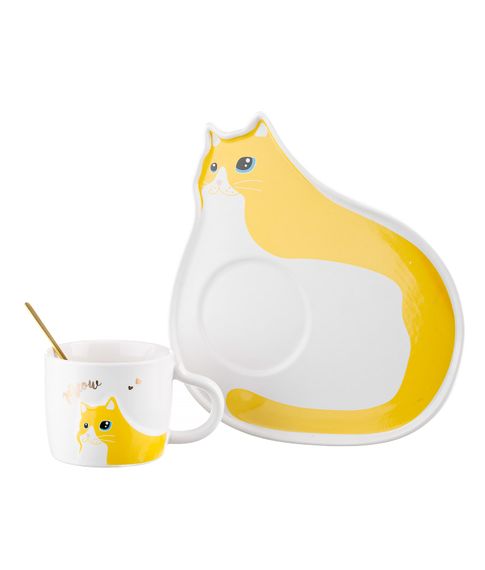 Набор кружка+блюдце+ложечка No brand