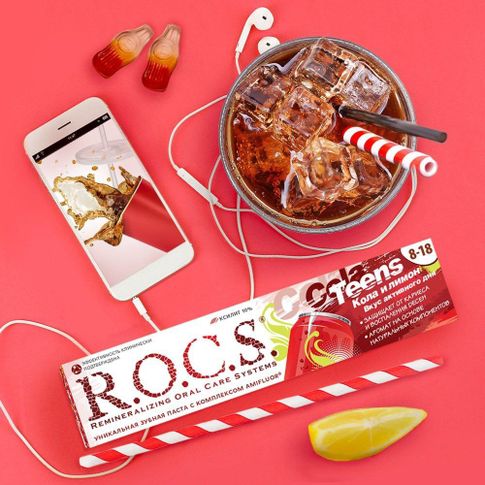 Зубная паста "R.O.C.S. Teens. Кола и Лимон" 74 гр