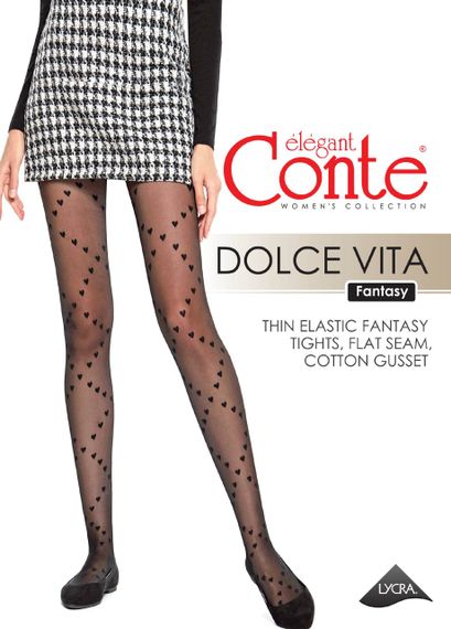 Купить CONTE DOLCE VITA Колготки в сердечки c имитацией шнуровки