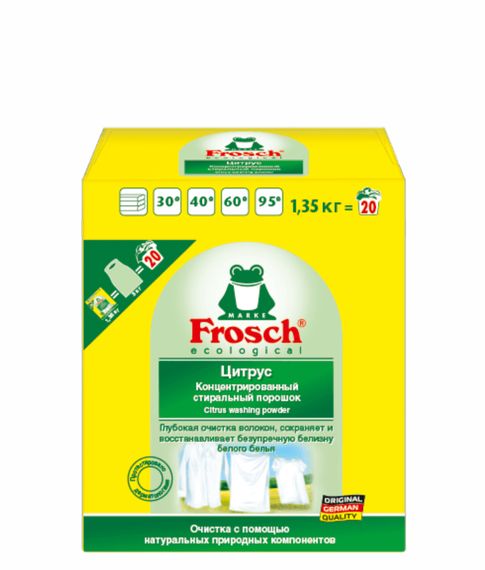 Купить Cтиральный порошок для белого белья Frosch Цитрус, 1.35кг