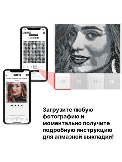 QBRIX Алмазная мозайка по фотографии, на магнитах, из кристаллов