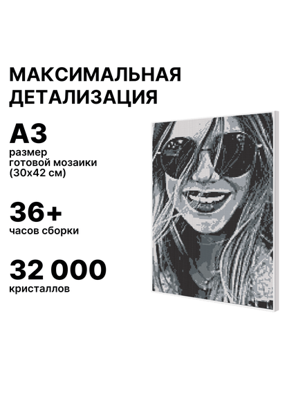 Qbrix A3 Алмазная мозайка по любой фотографии, из кристаллов