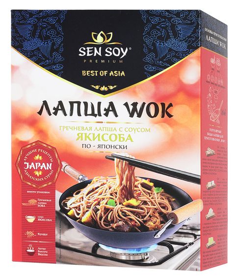 Купить Гречневая лапша soba с соусом yakisoba и кунжутом Sen Soy Premium, 235 г