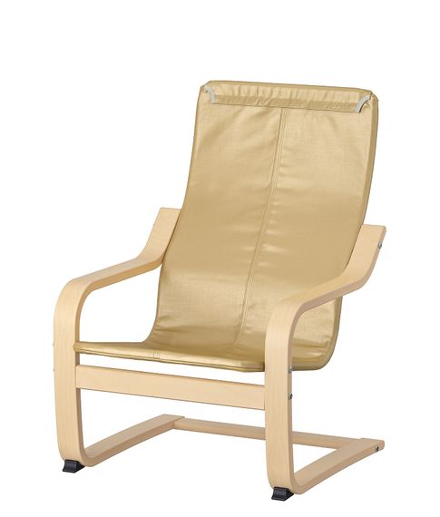 POÄNG Кресло детское, березовый шпон/Медског орнамент «динозавры»