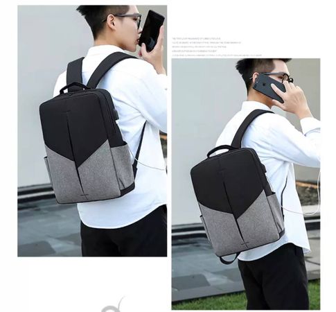 Бизнес рюкзак с USB + 2 сумки(сумка-почтальона и кошелёк)