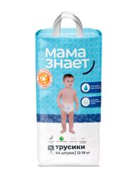 Купить Трусики "Мама знает" XL (12-18 кг), 44 шт