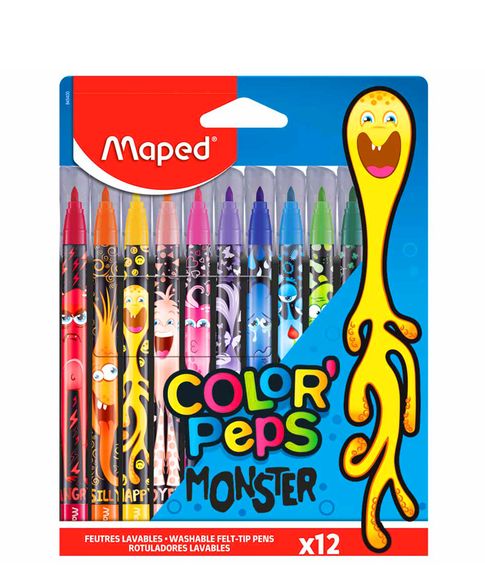 Купить Фломастеры Maped ColorPeps Monster, 12 цв.