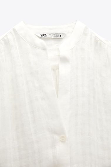 Блуза из рельефного льна ZARA