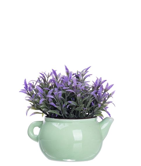 Декоративный керамический чайник с цветком ( 12 см)