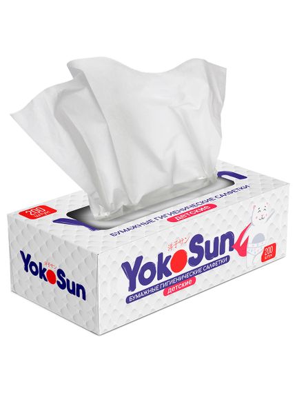 Бумажные гигиенические салфетки детские YokoSun, 200 шт.