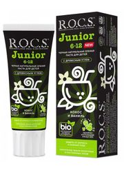 Купить Зубная паста "R.O.C.S. Junior BLACK. Черная зубная паста Кокос и Ваниль", 74 гр