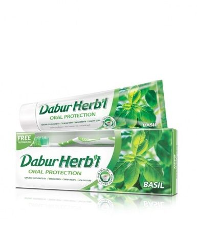 Купить Зубная паста Dabur Herb'l Basil, 150г