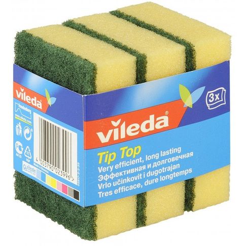 Губка Vileda Tip Top для мытья посуды, 3шт/уп-ка (106067)