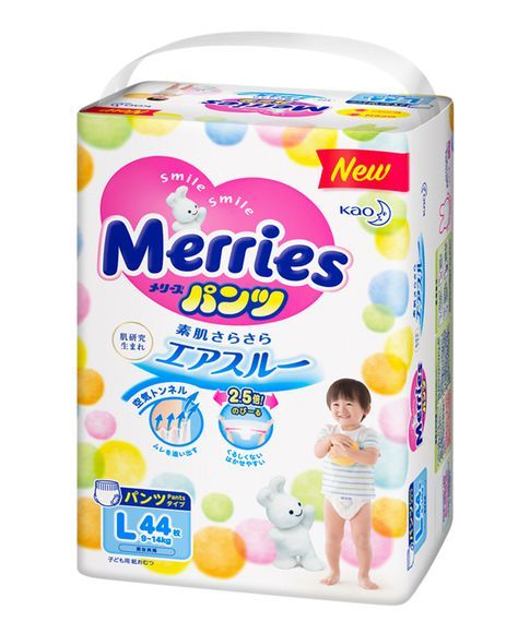 Купить Трусики-подгузники MERRIES L (9-14кг), 44шт