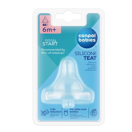 Купить Силиконовая соска, для бутылочек с широким горлышком Canpol babies "EasyStart" 1 шт. 21/721