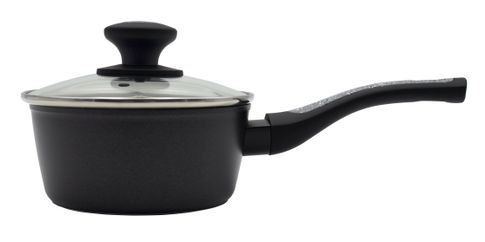 Ковш 16см, 1.2л  со стеклянной крышкой с антипригарным покрытием 207716, Modern