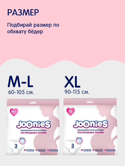 Послеродовые трусики Joonies XL 3 шт