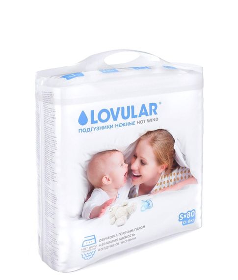 Купить Подгузники Hot Wind S (0-6 кг) Lovular, 80 шт
