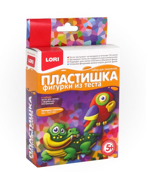 Пластишка.Фигурки из теста "Крокодил с попугаем" xarid qilish