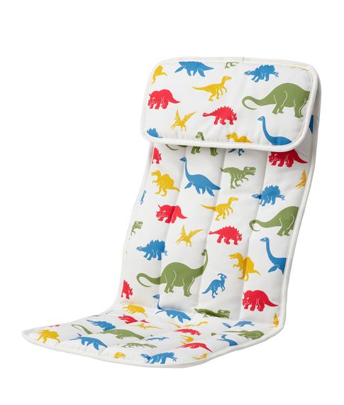 POÄNG Кресло детское, березовый шпон/Медског орнамент «динозавры»