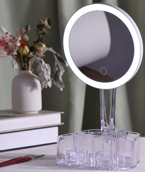 Купить Зеркало косметическое с LED-подсветкой и подставкой-органайзером