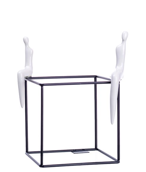 Декоративная композиция с керамическими человечками (13 см х 13 см)