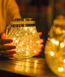 Купить Декоративная баночка с гирляндой