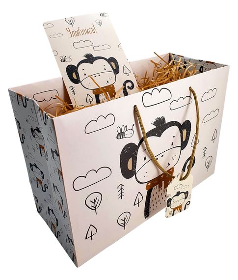 Набор для подарочной упаковки коробка-пакет «GIFTPACK» 19*28*12 см