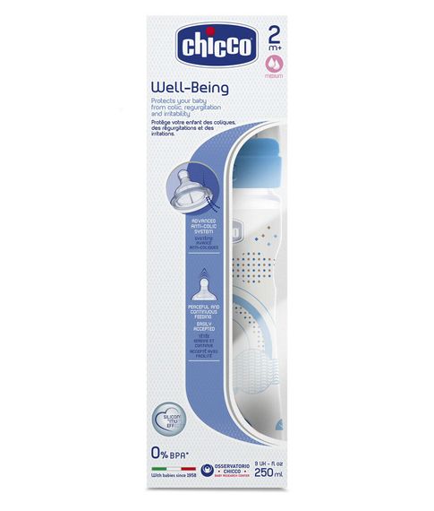 Купить Бутылочка для кормления Chicco Well-Being, 2+ 250 мл