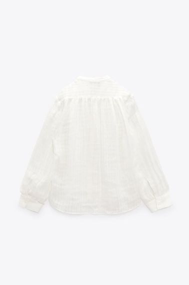 Блуза из рельефного льна ZARA