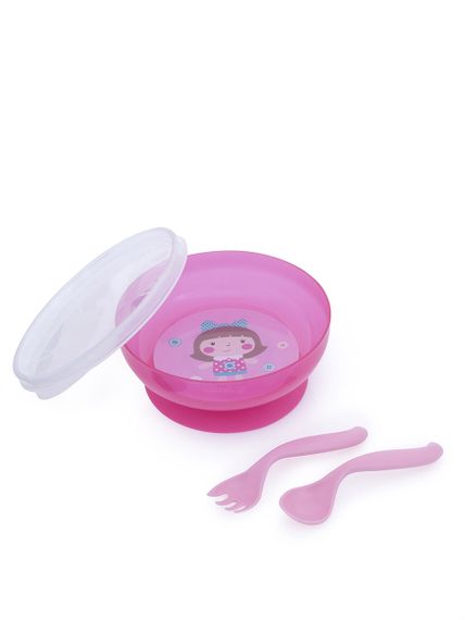 Миска со столовыми приборами и крышкой CANPOL Babies 350 мл (21/300)