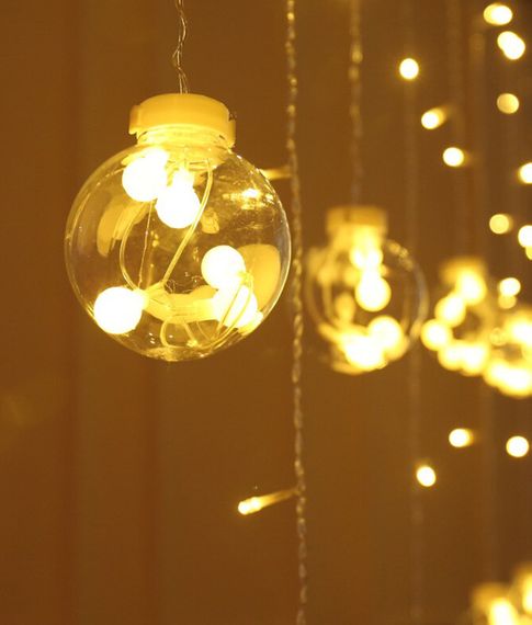 Гирлянда штора шары 12 шт