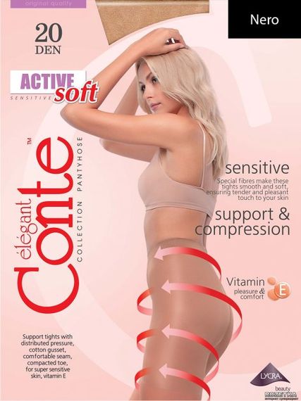 Колготки женские CONTE ELEGANT ACTIVE SOFT 20 nero (черный) xarid qilish
