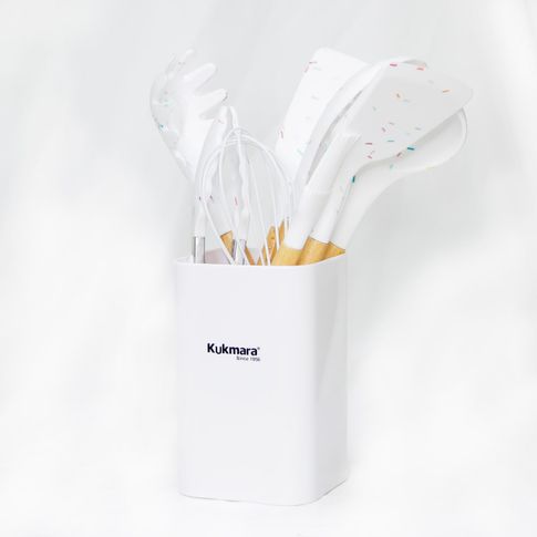 Набор кухонных инструментов из силикона 9 предметов ( белый) kuk-04/91601