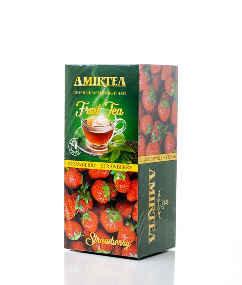 Купить Чай зеленый со вкусом клубники Amirtea 60 г