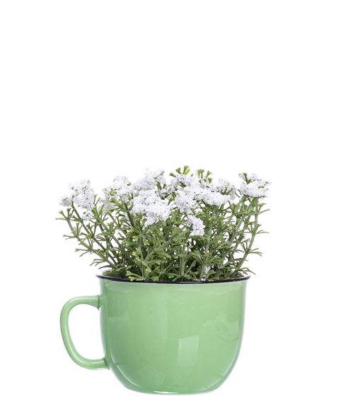 Декоративная металлическая кружка с цветком (12 см)