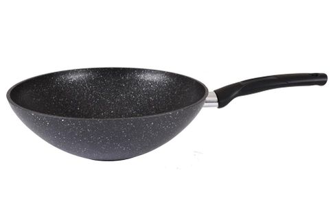 Купить Сковорода wok (классическая) 300/100мм с ручкой, АП (темный мрамор)