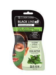 Купить Маска BLACK LINE глина, уголь+экстракт водорослей 7+7мл. SKIN SHINE