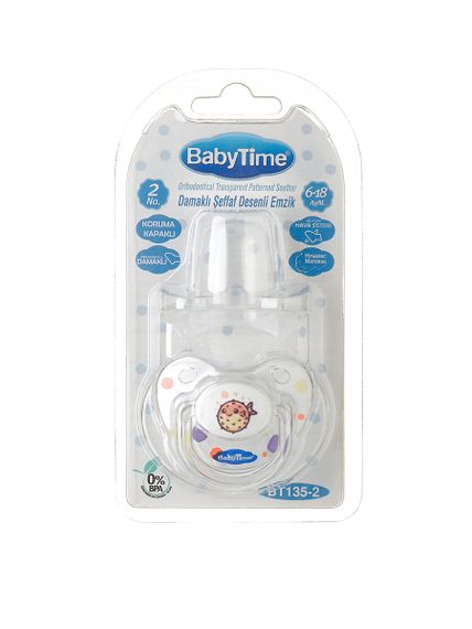 Купить Ортодонтическая пустышка с крышкой №3 18+ BabyTime